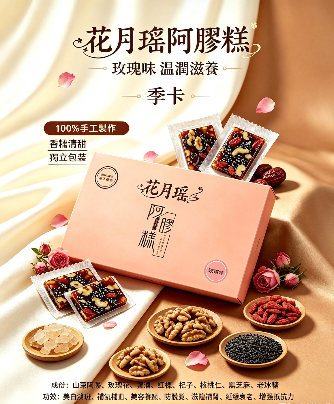 玫瑰味阿膠糕（季卡）