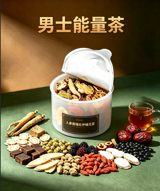 人蔘黃精杜仲雄花茶300g —— 珍貴材料科學配比（現代都市應酬、長輩保養）